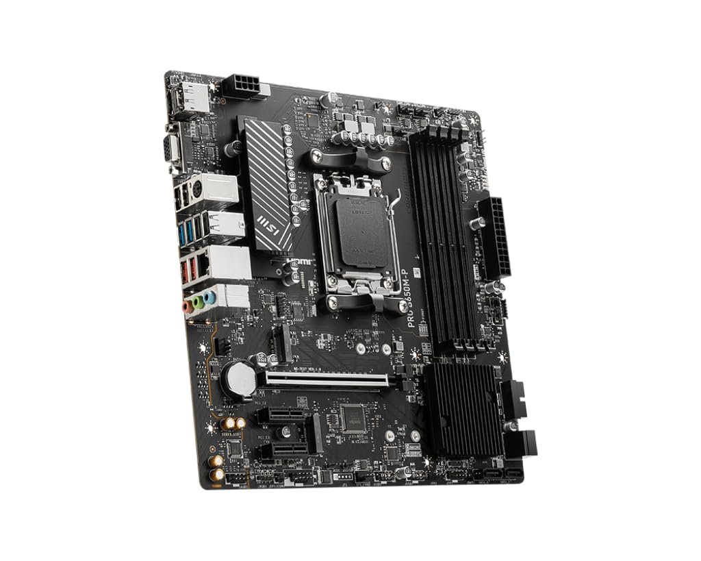 MSI PRO B650M-P ProSeries Motherboard (AMD Ryzen 9000/8000/7000 Series Processors, AM5, DDR5, PCIe 4.0, M.2, SATA 6Gb/s, USB 3.2 Gen 2, HDMI/DP, 2.5Gbps LAN, mATX)
