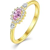 Oskani Diana Oval Shape Diamond Thin Stackable Rings for Women Birthstone 925 Sterling Silver Eternity Halo CZ Promise Engagement Statement Wedding Band Rings Jewelry for Size 6-9