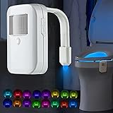 Aomofun Rechargeable Toilet Night Light, Motion Sensor Activated LED Light 16 Color Changing Toilet Bowl Illuminate Nightligh