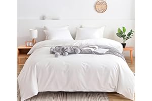 WYFKYMXX Waterproof Duvet Cover Breathable Cotton White Queen Size Waterproof Duvet Protector Moisture Wicking Treatment Comforter for Child Elder Pet. (White,Queen)