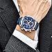 BENYAR Fashion Watches Quartz Chronograph Waterproof Blue Casual Sport Wrist Leather Band Watch For Men (Blue)