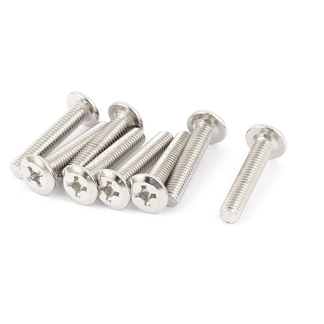 Sourcingmap M6x30mm Male Thread Phillips Flat Head Bolt Screw Suitable for Double Bed Furniture TV Rack Wall Hanging 8pcs
