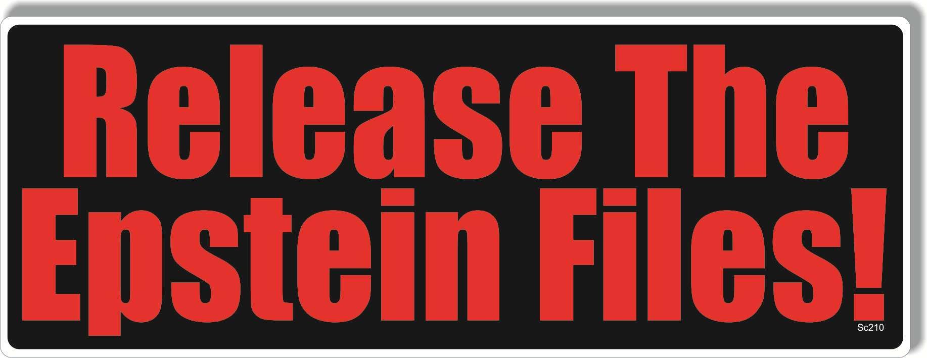Photo 1 of Release The Epstein Files - Political Bumper Sticker or Car Magnet - 8x3 Inches, Vinyl, Weather Proof (1, Vinyl)