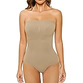 HOMETA Strapless Bodysuit for Women Tummy Control Shapewear Seamless Thong Body Shaper Tank Top