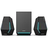 Edifier G1500 MAX 2.1 Gaming Speakers - 60W Peak Power with 4" Subwoofer & 2.5" Satellite Speakers, Bluetooth 5.3 & Multi-Wired Connections, 10 RGB Light Effects, 3 Sound Modes for PC/PS5/Xbox/Phone