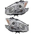 For Nissan Maxima Headlights Lamps Set 2009 2010 2011 2012 2013 2014 Halogen Driver and Passenger Side