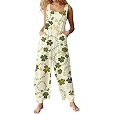St Patricks Day Overalls For Women Saint Patrick Outfits Shamrock Jumpsuits Green Irish Onesie Dresses Clothes