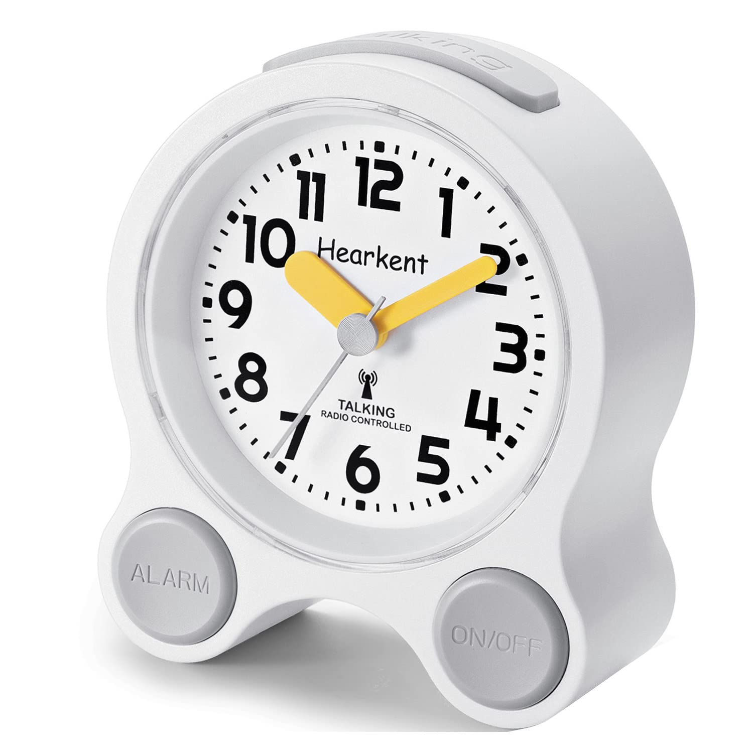 Hearkent Dementia Clock Talking Clock for Seniors or Blind People Radio Controlled with 5 Sets of Separate Alarms English Speaking Pleasant Voice (YELLOW)