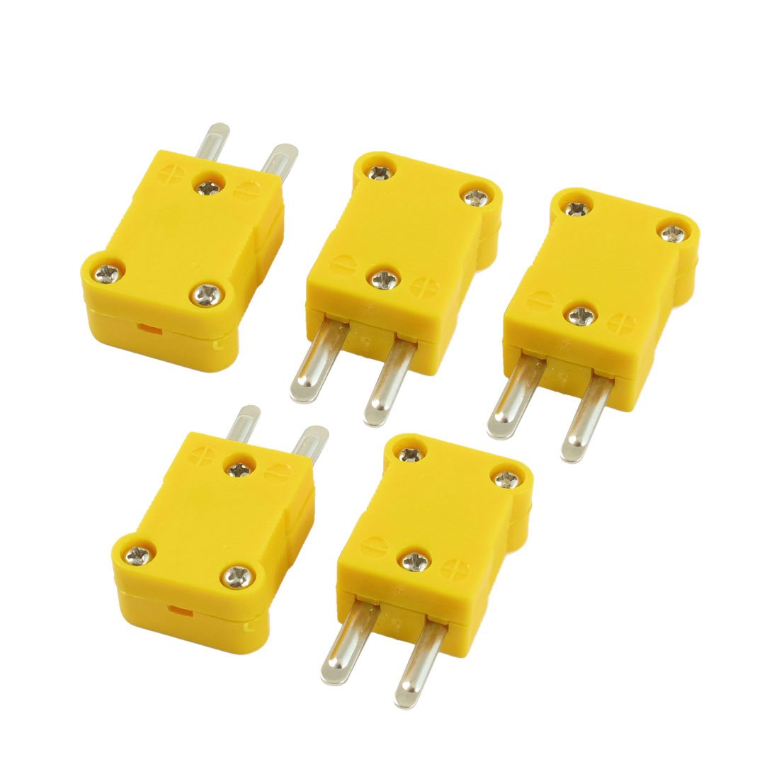 sourcingmap a13041900ux0031 5 Pcs Yellow Plastic Case SMPW-K-M K Type Thermocouple Wire Connector