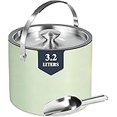 3.2L Insulated Ice Buckets for Parties, Elegant Double Wall Stainless Steel Champagne Buckets with Lid & Scoop,Ideal for Cocktail Bar, Chilling Wine, Champagne
