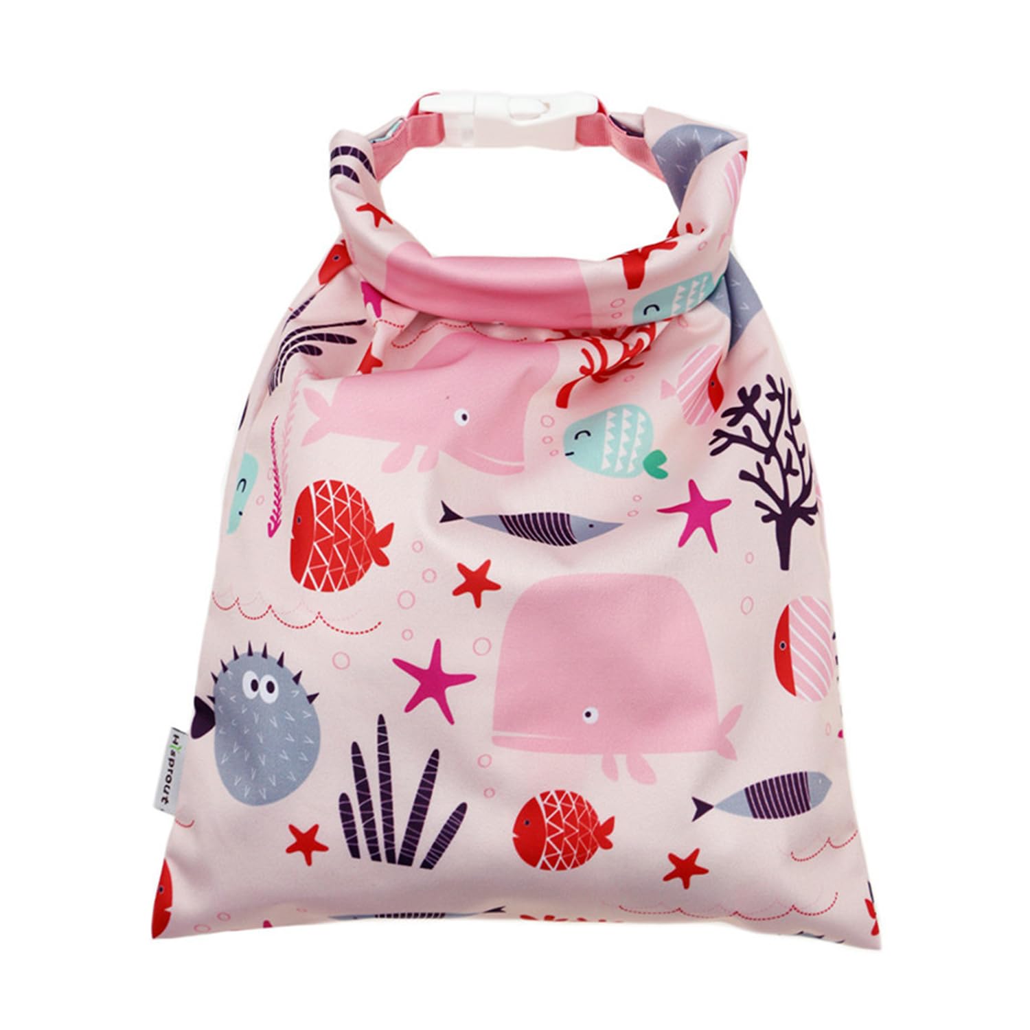 ZEACCT Waterproof Organizer Bag - Multi-Purpose Wet/Dry Pouch with Secure Buckle Closure, Reusable Swim & Diaper Storage for Daycare/Travel (Pink)