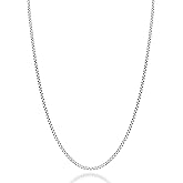 Miabella Italian 925 Sterling Silver Solid 2mm Round Box Chain Necklace for Women Men, Made in Italy