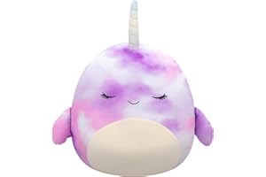 Squishmallows Original 20-Inch Nabila Purple Tie-Dye Narwhal - Official Jazwares Jumbo Plush
