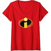 Womens Disney Pixar Incredibles Logo Halloween Costume V-Neck T-Shirt Small