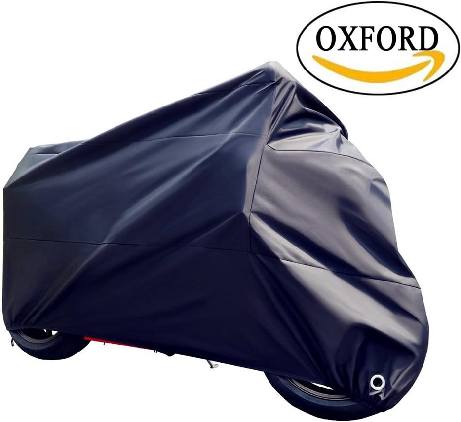 NO Torn Oxford 210D Motorcycle Cover/Motorbike Covers Waterproof Heavy Duty for Outside Storage - Motorcycle Accessories Rain Cover Shed Shelter with Lock-holes Storage Bag (XXXL/265 x 105 x 125 CM)