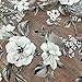 55 inches Width Iris Tech Organza Vintage Botanical Floral Lace Fabric by The Yard