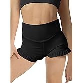 viehunt Girls High Waisted Athletic Yoga Dance Shorts Ruffle Cute Biker Gymnastics Workout Shorts