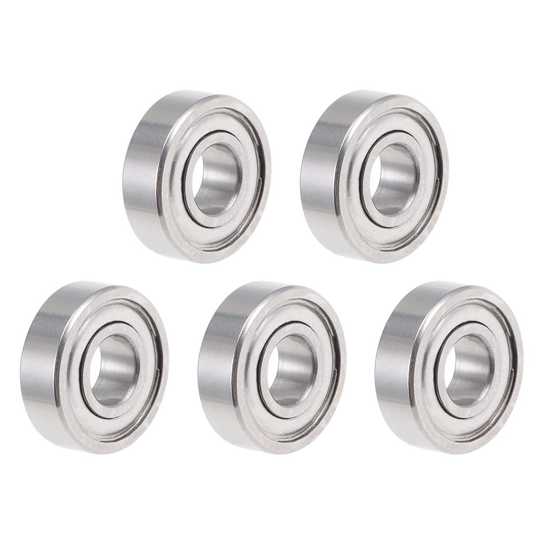 sourcing map SR4ZZ Stainless Steel Ball Bearing 1/4-inchx5/8-inchx0.196-inch Shielded R4ZZ Bearings 5pcs