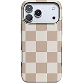 Casely iPhone 17 Pro Max Case | Fit Check | Neutral Checkerboard | Bold Protective Design | Compatible with MagSafe