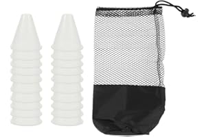 MAGICLULU Luminous Outdoor Agility Training Cones Set 30 White Marker Pylons with Carry Bag for Skating