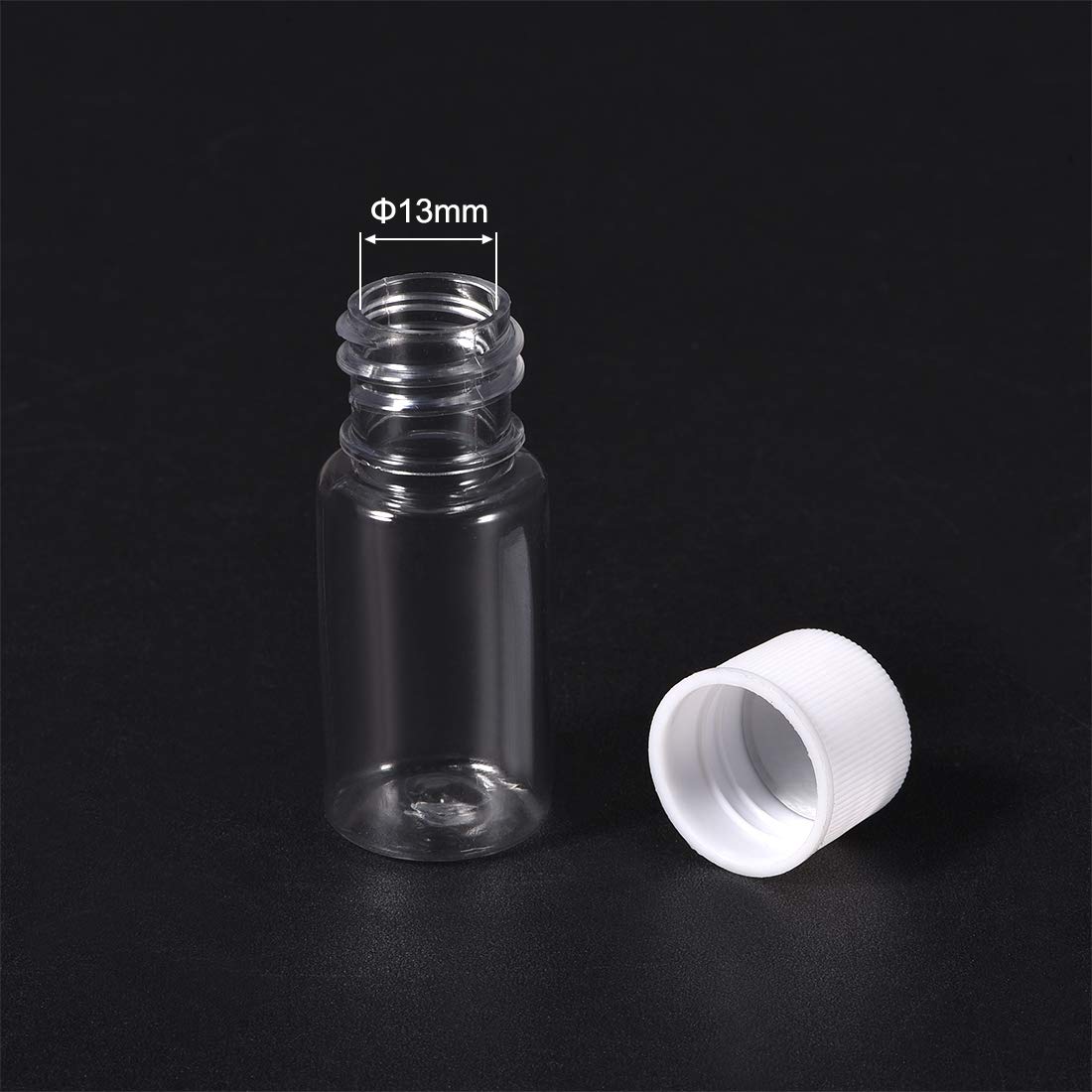 sourcing map Plastic Lab Chemical Reagent Bottle, 10ml/0.34oz Wide Mouth Sample Sealing Liquid Storage Container, Transparent 50pcs - Image 4