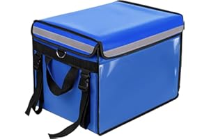 TOOCUST Insulated Bags For Food Delivery XL - 18.1" x 13.8" x 13.8", Commercial Insulated Food Delivery Bag w/ Divider, Waterproof & Foldable Catering Bag Food Deliveries, Delivery Pizza Bags 12 Inches, Blue
