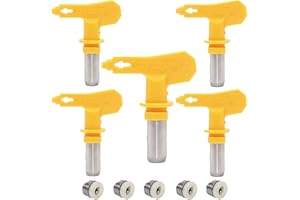 Jewboer 5 Pieces Airless Paint Sprayer Tips for Airless Sprayer, 211 Spray Tip Nozzle