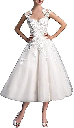 amazon tea length wedding dresses