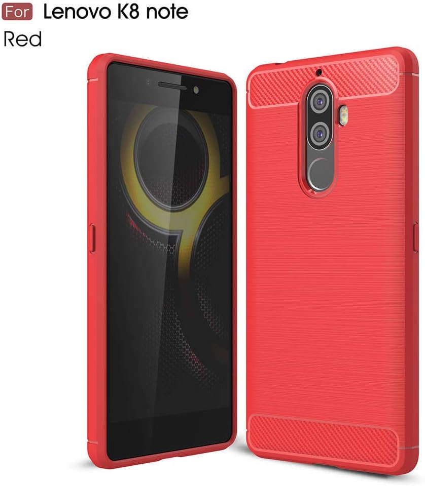 Lenovo K8 Note Case, Carbon Fiber Flexible TPU Rubber Soft Silicone Full-Body Protective Cover for Lenovo K8 Note