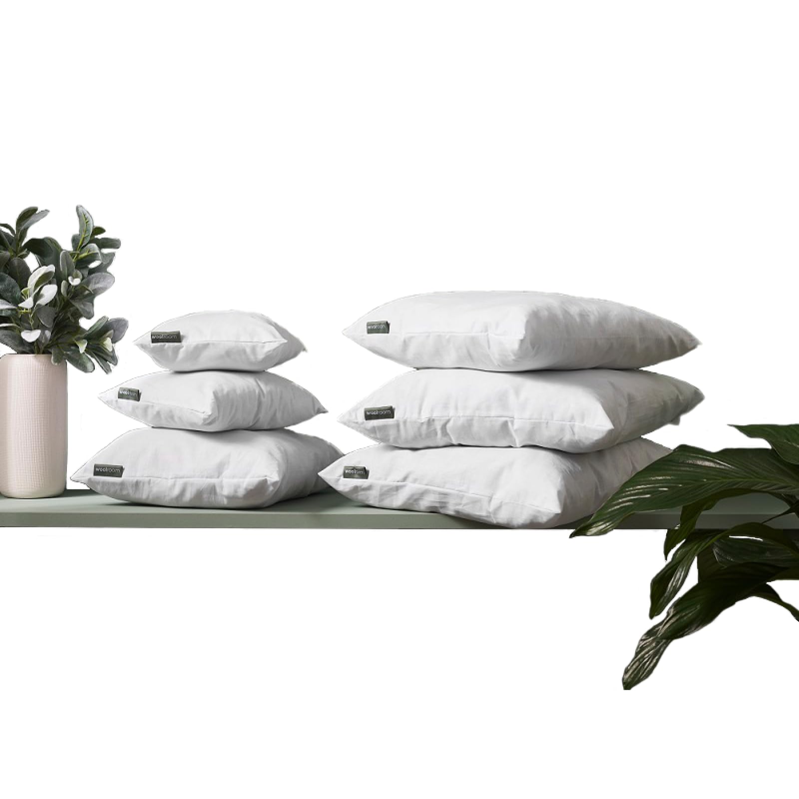 WOOLROOM Classic 100% British Wool Scatter Cushion Pad 28x28 cm, 130gsm Natural Fibre Filling, Traceable, Hypoallergenic, Dust Mite Resistant, White