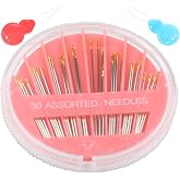 Eketirry Premium Hand Sewing Needles，1 Pack 30-Count Assorted Needles for Sewing Repair, 6 Different Sizes Sewing Needles with 2 Threaders (Pink, 1)