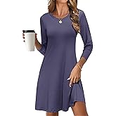 MOLERANI Women's Casual Simple Long Sleeve T-Shirt Loose Dress