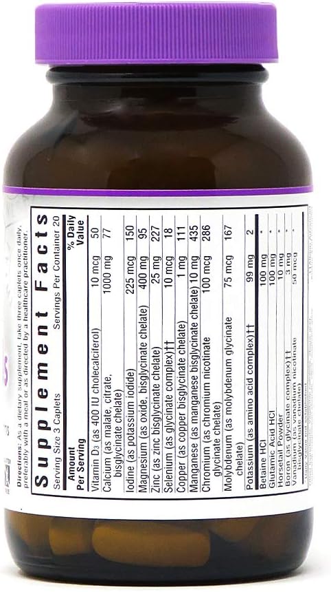Bluebonnet Nutrition High Potency Chelated Multiminerals (Iron-Free) Caplets, 60 Count: Health & Personal Care