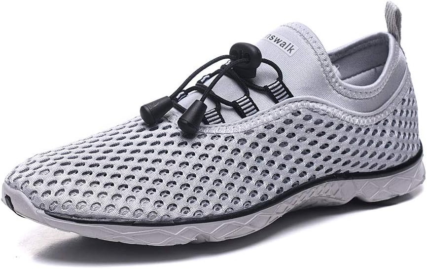 Women Aqua Shoes Quick Drying Beach Swim Shoes for Pool Dive Surf Yoga(3.5 UK,081 Light Grey)