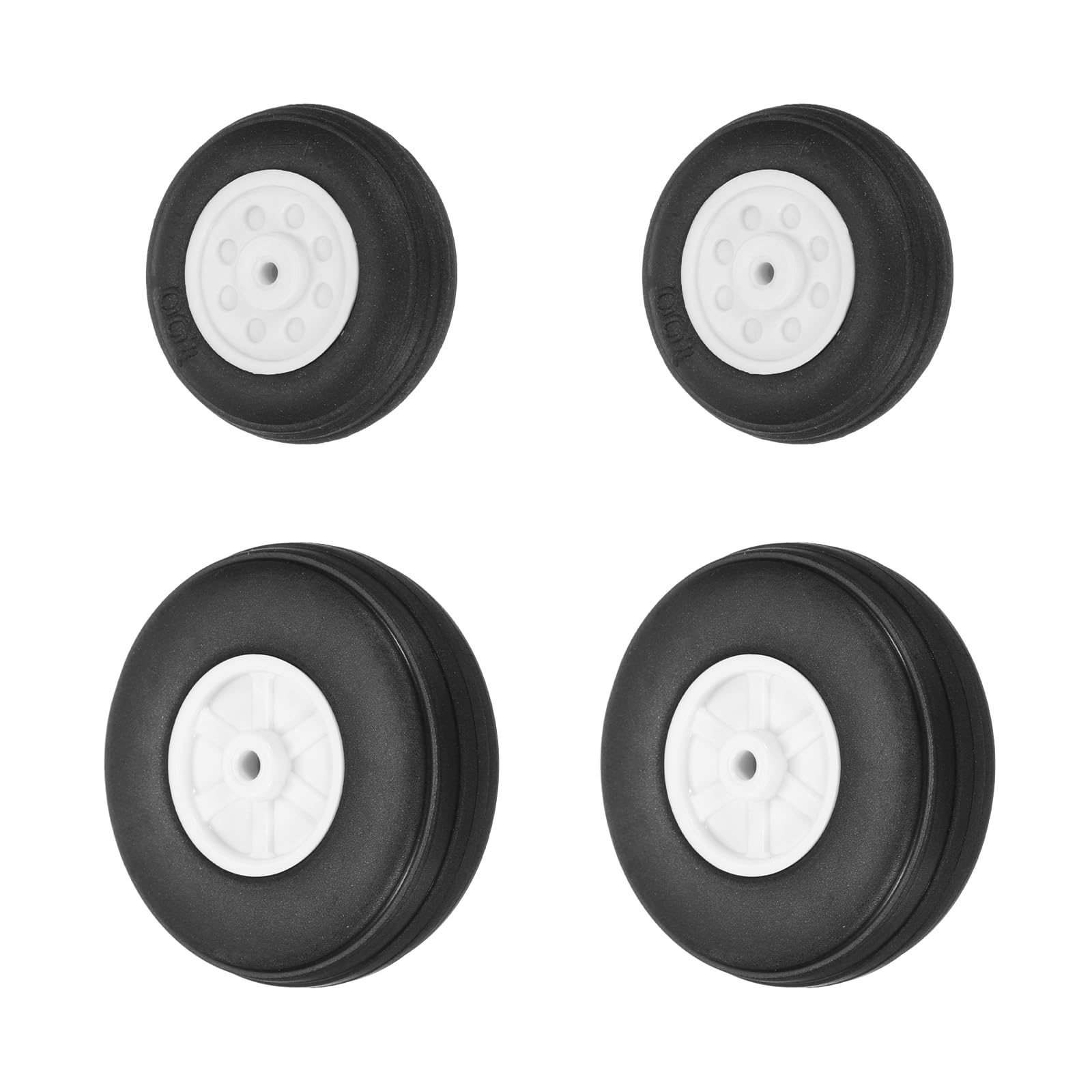 sourcing map RC Airplane Wheels Set, 1"/2" Dia RC Airplane Aircraft Rubber Foam Wheel Replacement for DIY Model Plane Aircraft Helicopter Pack of 4