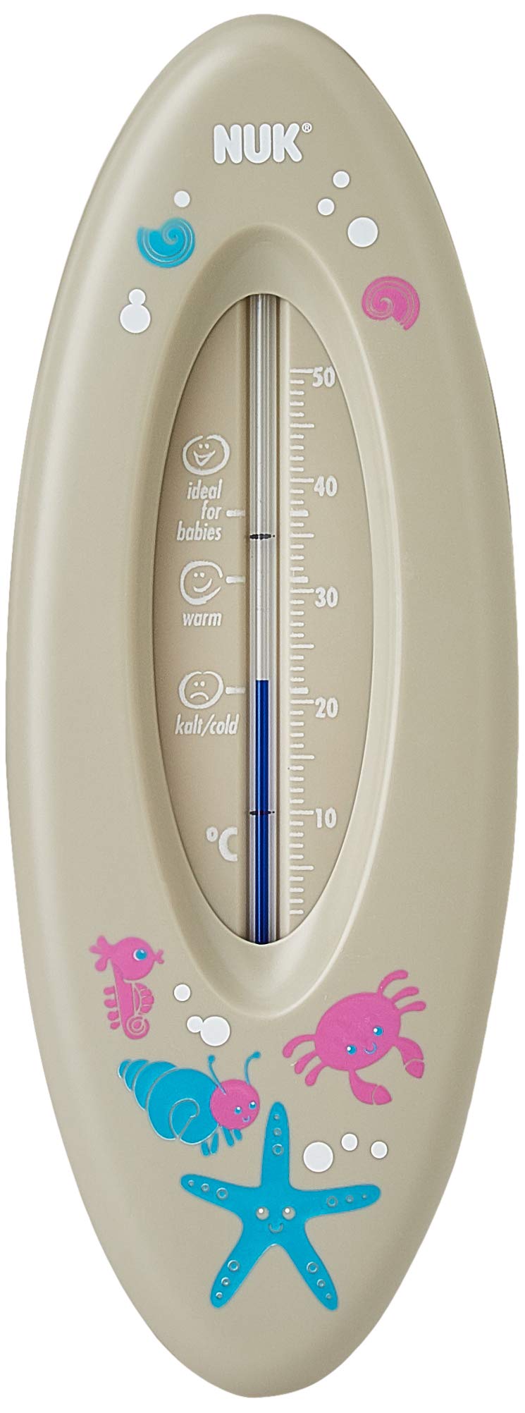 NUK 10256388 Bath Thermometer for Safe Bathing Natural Measuring Fluid with Rapeseed Oil Made in Germany 1 pc