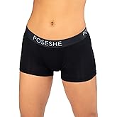 POSESHE Women's Boxer Briefs 3" Inseam, Ultra-soft MicroModal Anti-Chafing No-Roll Boyshorts Underwear S-5XL