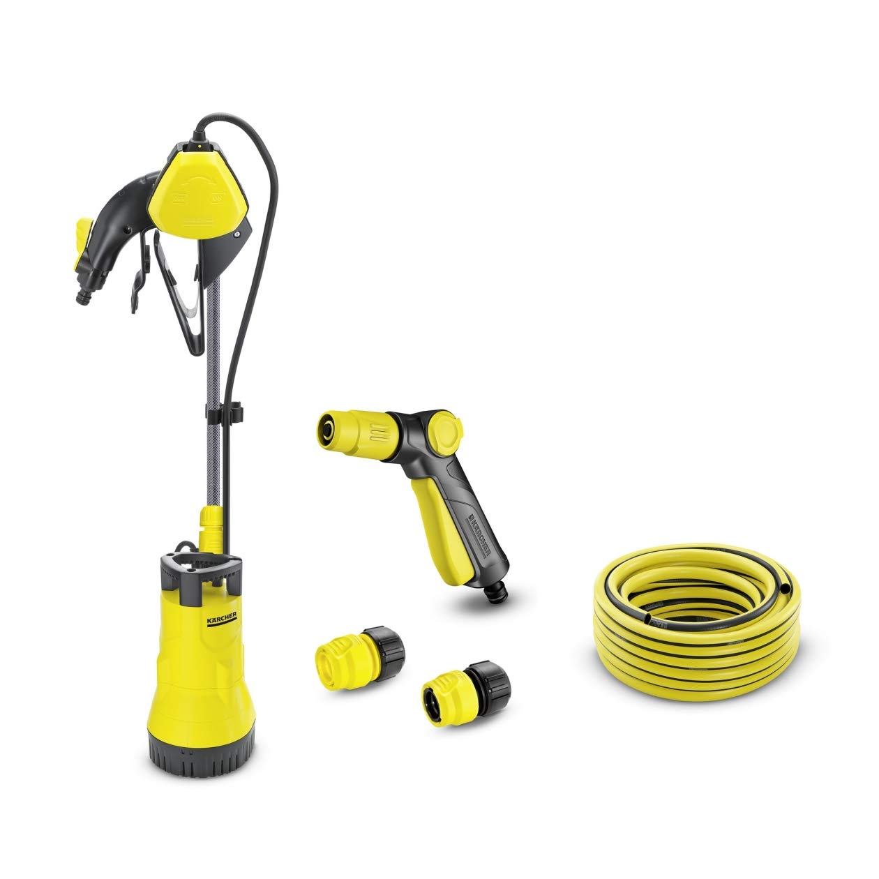 Kärcher Bp1 Barrel Set Pompe pour Récupérateur D'Eau De Pluie + Set D'Arrosage, Jaune et Noir