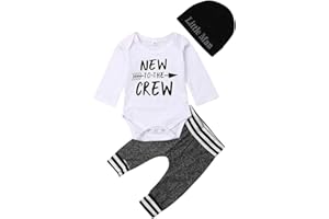 i-Auto Time Newborn Baby Boy Clothes Letter Print Romper+Long Pants+Hat Outfits Set