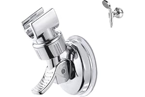 Adjustable Shower Head Holder,Suction Cup Shower Head Bracket,Wall Mounted Stand,360 Degree showerhead Bracket,Removable Hand