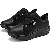 RUIDENG Platform Sneakers for Women Walking All Day | Slip Resistant Work Shoes for Women Comfortable | 2 Inch Thick Wedge Rocker Bottom