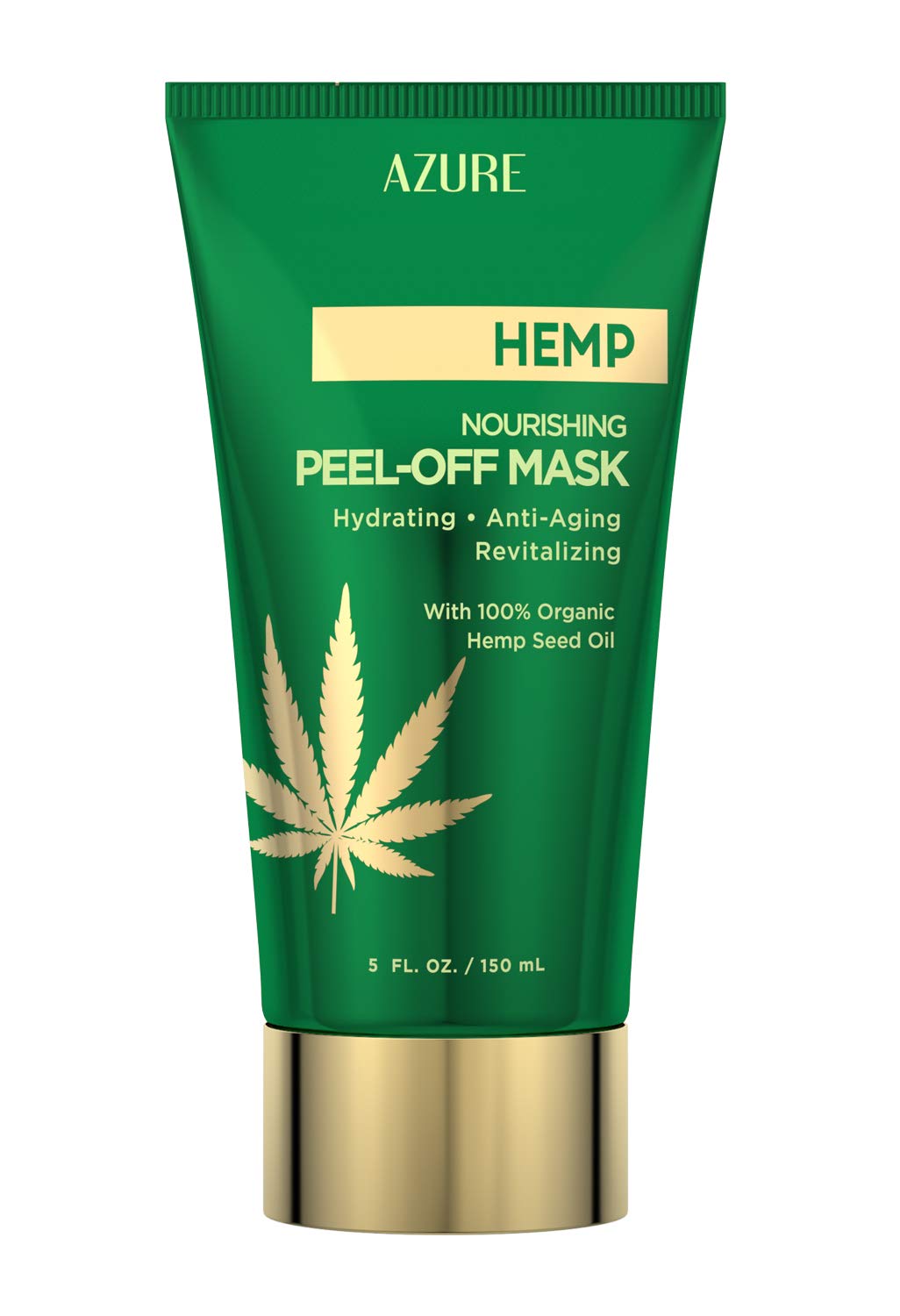 AZURE Hemp Nourishing Peel Off Mask – Hydrating, Anti Aging & Revitalizing | Removes Blackheads, Dirt & Oils | Reduces Wrinkles, Fine Lines & Acne Scars | Made in Korea - 150mL
