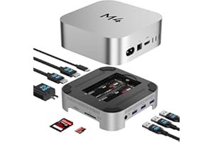 ACASIS 40Gbps Mac mini M4 Dock & Stand with Dual-Bay NVMe SSD Enclosure,Aluminum HDMI Hub for Mac mini M4 Pro 2024,4K60Hz HDM
