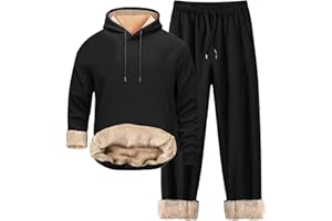 Men Sweatsuits Sets 2 Piece Sherpa Lined Hoodie and Sweatpants Fleece Sweashirt Winter Sweat Suit Track Suits for Men Set