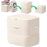 MTKZKAF Ultra Space Saving Bags self compression organizer bags Heavy Duty moving bags Comforters Storage bag organizer for Comforters, Blankets, Clothes, Bedding Organizers(Beige-1pcs)
