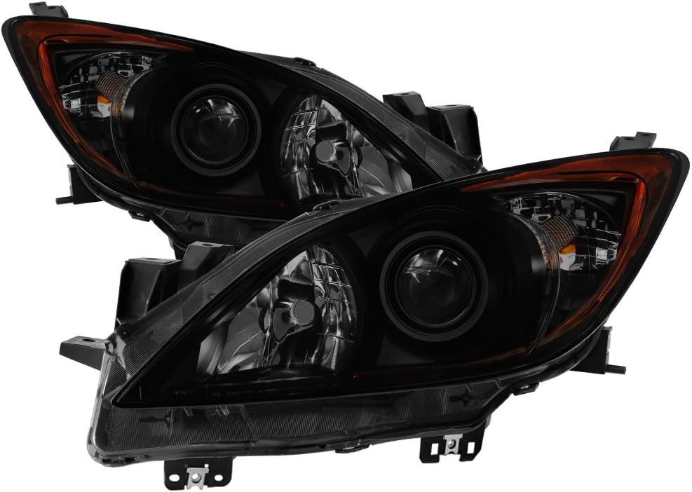 Jdragon Compatible with Mazada 10-13 Mazda 3 Black Smoked Replacement Headlights GS GT GX i Mazdaspeed