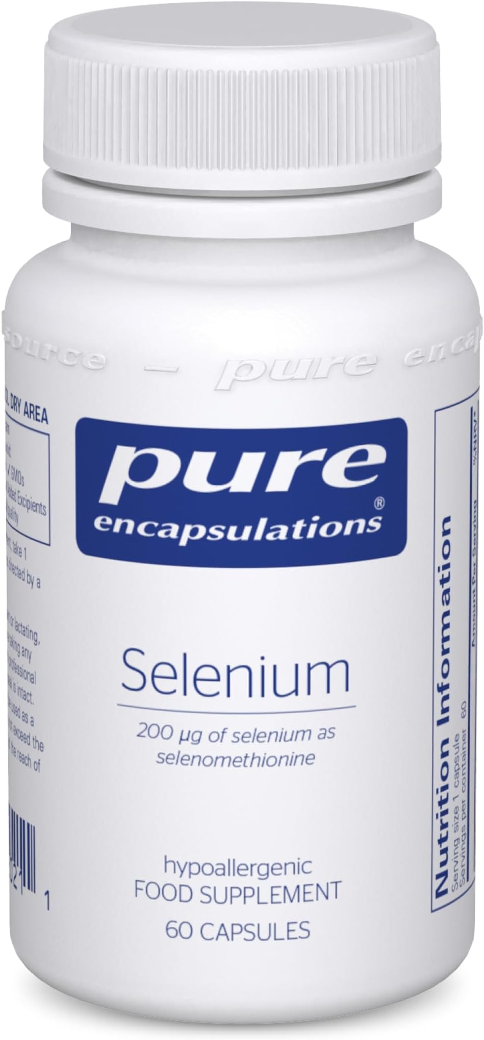 Pure Encapsulations Selenium 200ug Selenomethionine 60 Caps