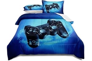 lris Bedding Gamer Comforter Set for Boys Teens Gaming Bedding Set Video Game Bedding Home Decor for Kids Comforter Full Size 3 Pieces Quilted Duvet Set 1 Comforter with 2 Pillowcases A04 Full