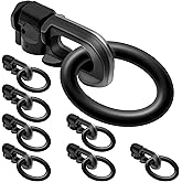 SALUINOKI 8Pack L Track Double Stud Tie Down Fitting with O Ring Black, L Track Tie Down, L-Track Accessories for Truck Bed,Trailer Cargo Control,Pickup, RV, ATV Breaking Load 5500Lbs