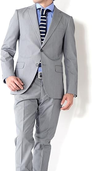 Amazon Co Jp アウトレットファクトリー Outlet Factory 春夏メンズスーツ コットンスーツ スリムスーツ 千鳥格子 2ツボタン Ab4 服 ファッション小物